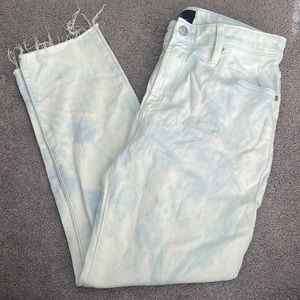 GAP Denim Slim Boyfriend High Rise Cutoff Tie Dye